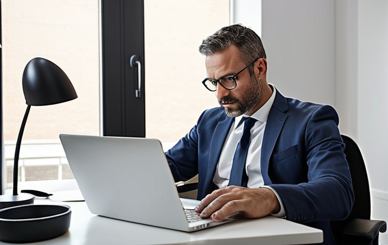 **Prompt:** A male professional consultant in his late 30s-early 40s, embodying a 'flow state.' He is seated at a clean, modern desk, deeply focused on his laptop, with a serene expression. His smartphone is faced down or clearly put away, indicating no distractions. The background is softly blurred but hints at a light-filled, organized home office or professional workspace. The overall mood is calm, productive, and balanced. High detail, realistic photography.