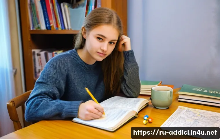 중독상담사 시험 준비를 위한 스터디 방법 - **"Dynamic Learning Environment"**
    A young Russian female student, approximately 20 years old, w...