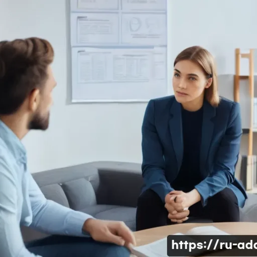 중독상담사 시험 중점 과목 정리 - A professional psychology counselor sitting in a modern office setting, attentively listening to a m...